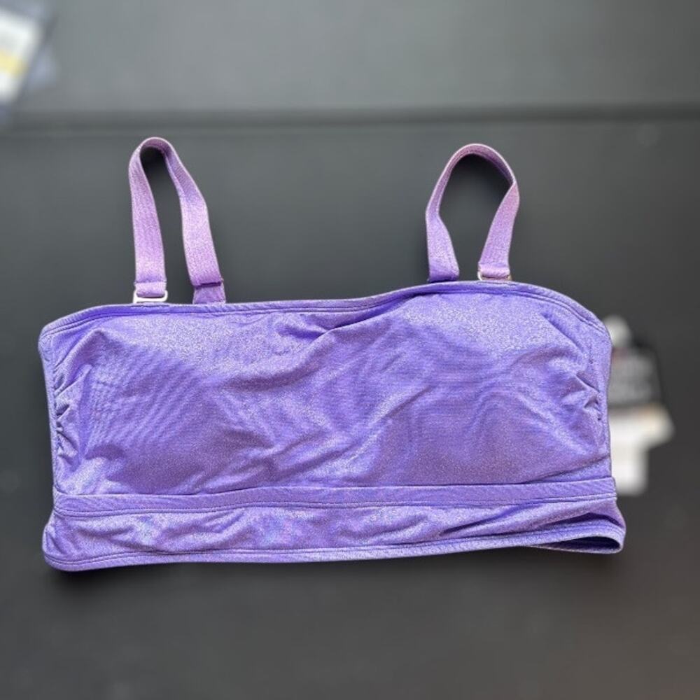 California Waves Bandeau Bikini Top Purple Shine Size 1/16/18 NWT